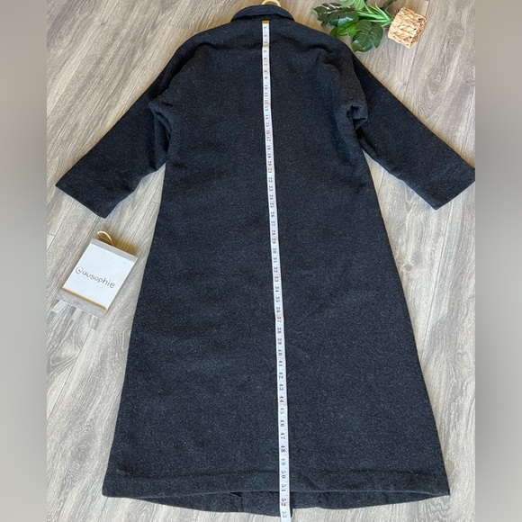 Eileen Fisher 100% boiled wool button front winter coat in charcoal. Size S - Picture 10 of 13
